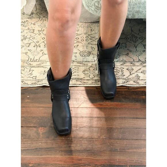 Frye Vintage Walnut Brown Leather Harness Ankle Boots Size 8 - Picture 4 of 11